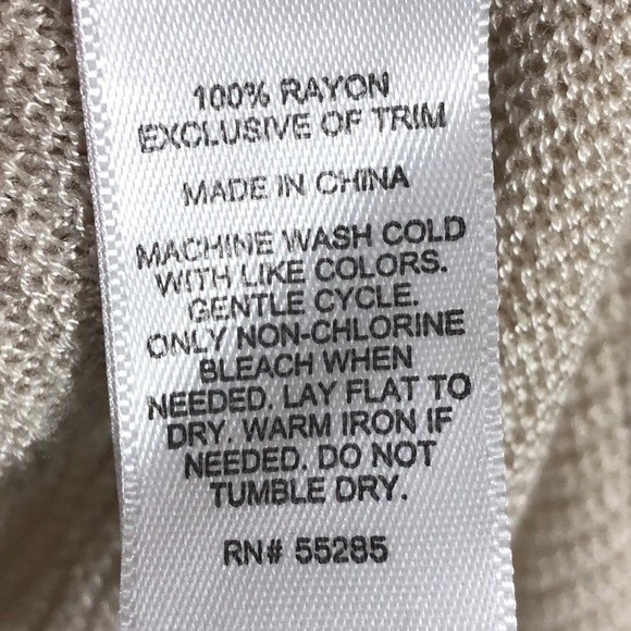 Express Beige Deep V-Neck Balloon Sleeve Sweater - Picture 4 of 8